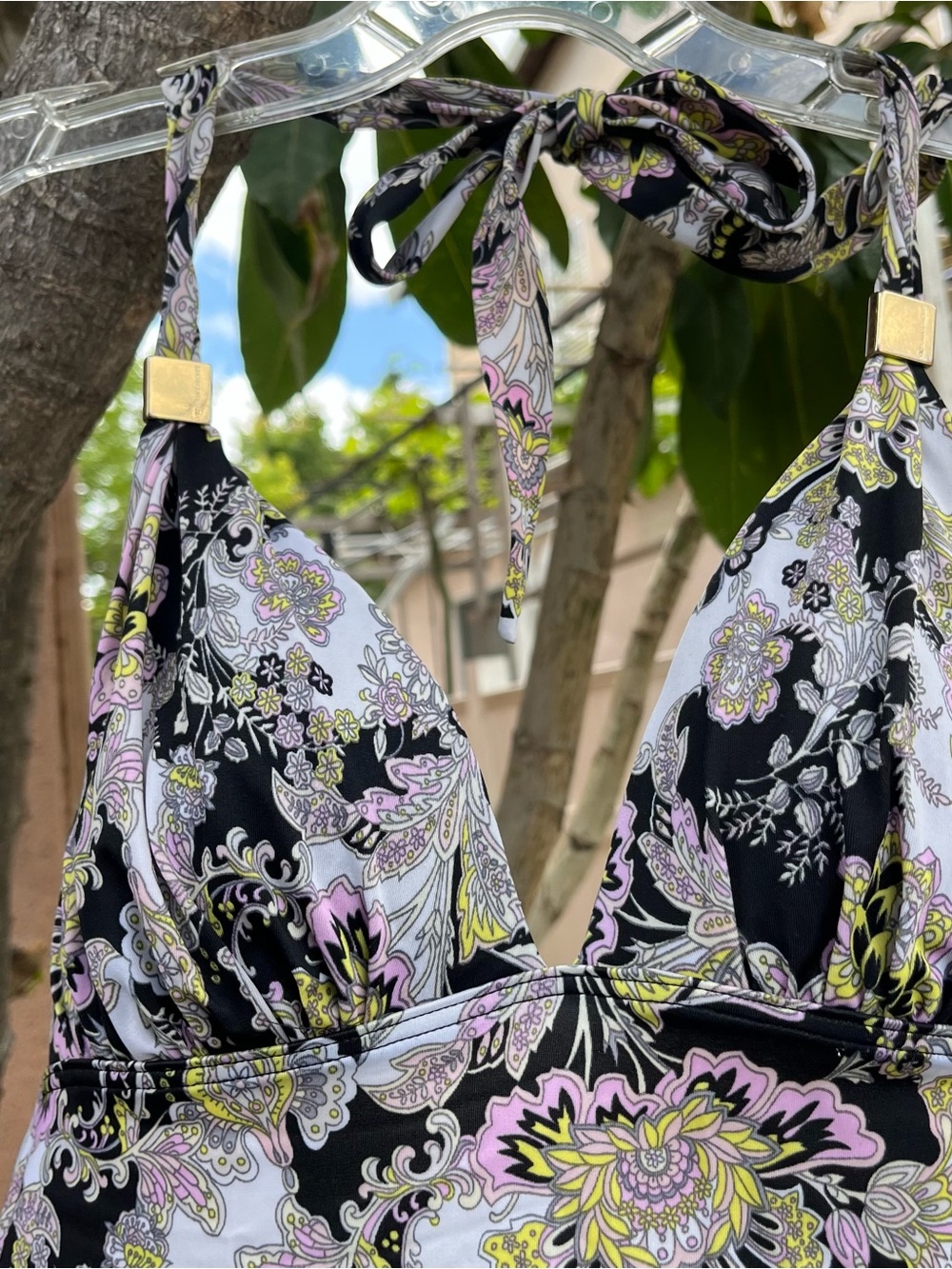 Vintage Victoria’s Secret Paisley Print Halter Swim Tankini Top. - Picture 3 of 8